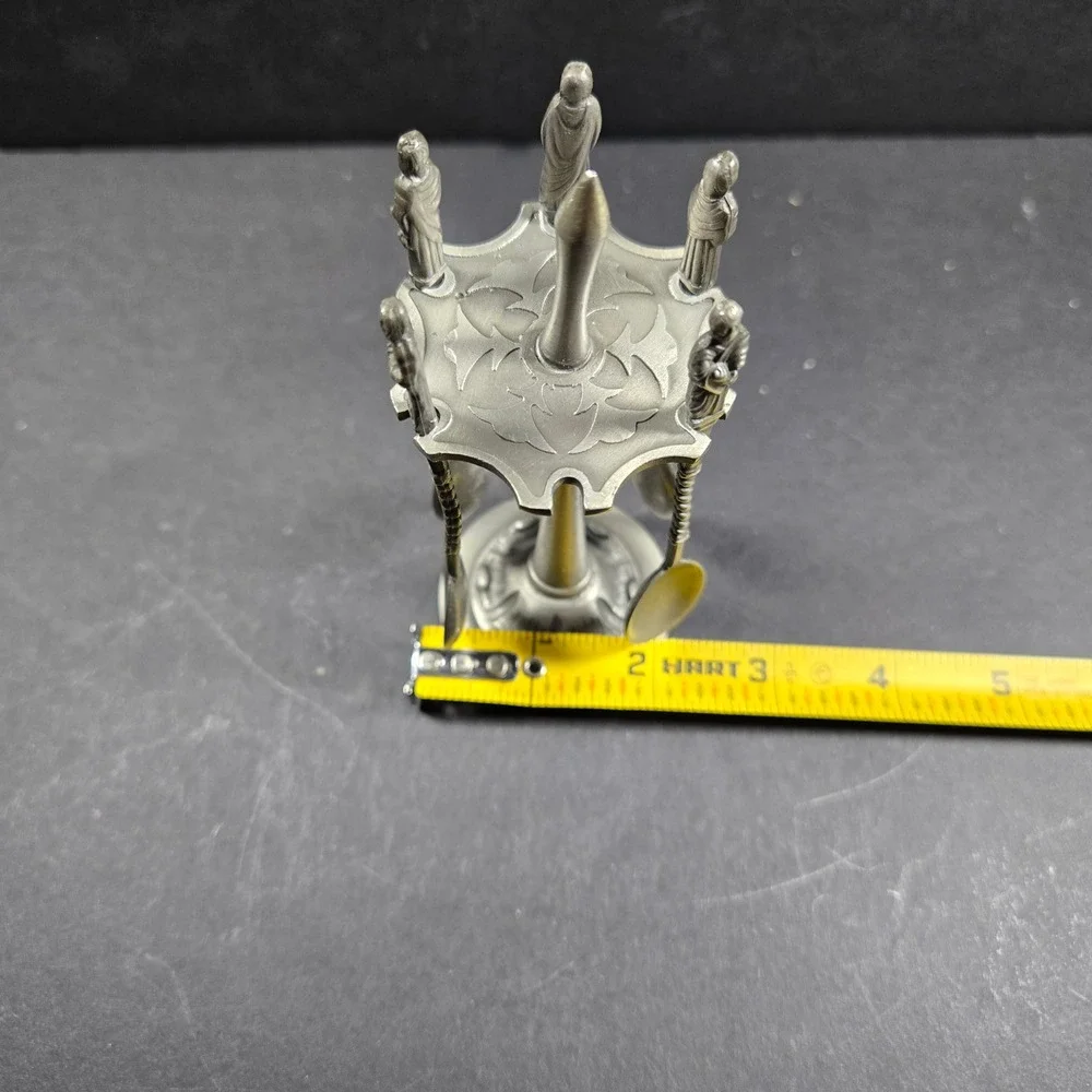 Artil Utrecht Pewter Apostle Spoon Set Silver Gray Vintage Dutch Stand